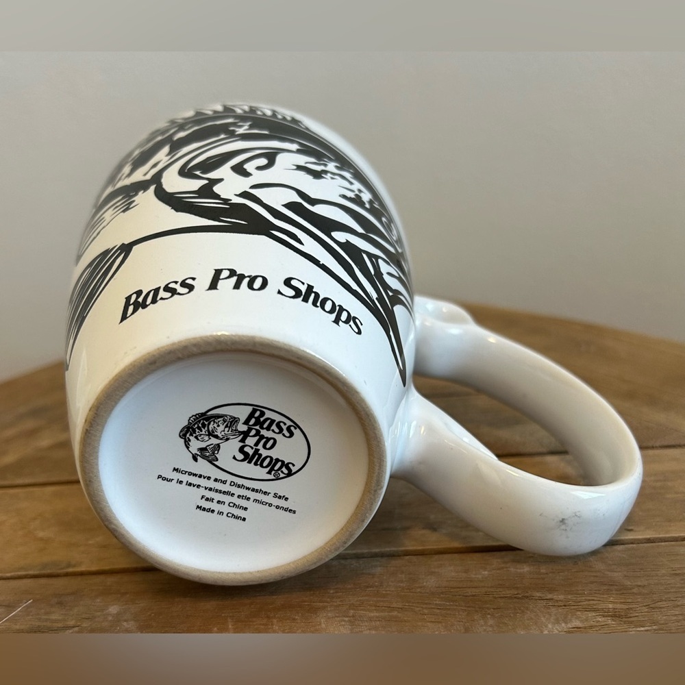 Bass Pro Shops Oversized Mug Fishing Hook White Coffee Cup
